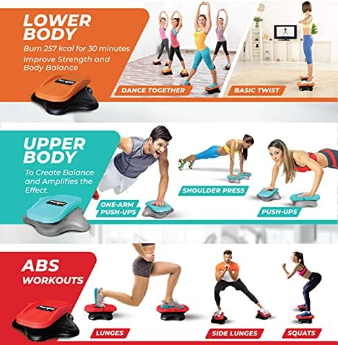 Yes4All 15 inch XXL Ab Twister Board for Full Body Toning Workout, Noise-Free Twisting Stepper, Aerobic Exercise, 2pcs i