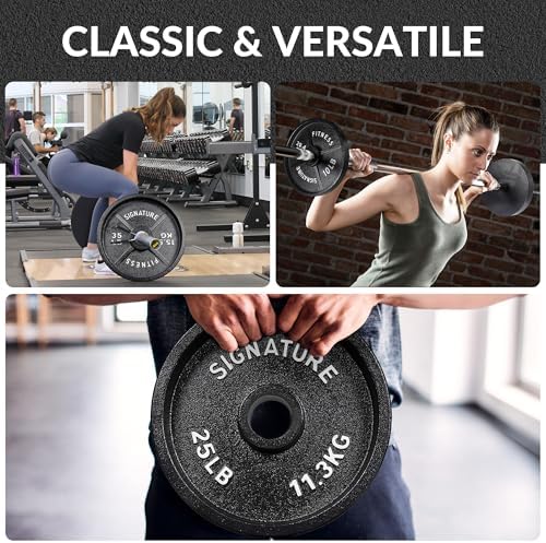 Fitvids Deep Dish 2-Inch Olympic Cast Iron Weight Plates with E-Coating Strength Training Equipment for Home Gyms and Fi