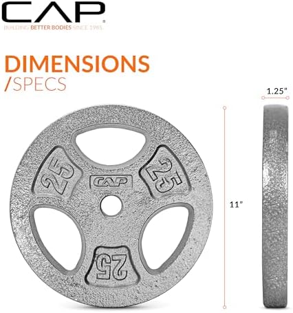 Standard CAP Barbell 1-Inch Grip Weight Plates for Home Gym Enthusiasts | CAP Barbell 1-Inch Grip Weight Plates with Du