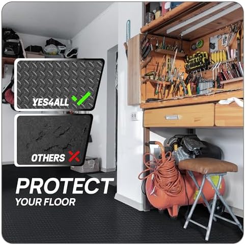 Yes4All 24SQFT-120SQFT Exercise Mat for Home Gym Users, Durable EVA Interlocking Foam Tiles with Border Design for Fitne