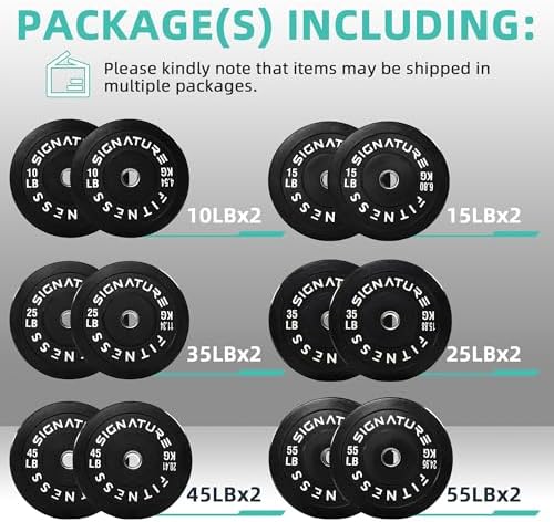 Fitvids Olympic Bumper Plates Set for Strength Training & Weightlifting, Paris Design, Multiple Options Fitvids Olympic