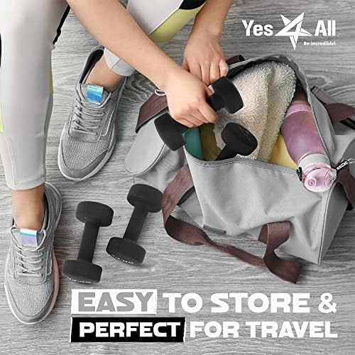 Yes4All Neoprene Coated Dumbbell Hand Weights - Multiple Weight Options for Home Workouts | Yes4All Anti-Slip Neoprene