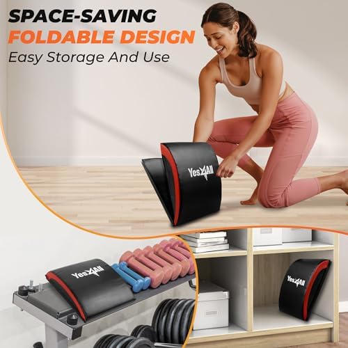 Yes4All Abdominal Exercise Pads for Home Gym Core Training & Back Stretching Sit Up Mat Foldable Ab Workout Equipment