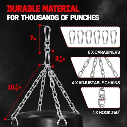 Yes4All Punching Bag Hanger, Heavy Bag Spring 555 LB Capacity, Indoor & Outdoor Mounting, Strong & Durable for Boxing Ba