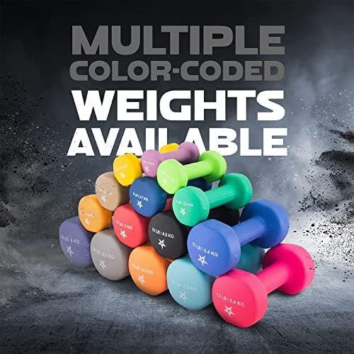 Yes4All Neoprene Coated Dumbbell Hand Weights - Multiple Weight Options for Home Workouts | Yes4All Anti-Slip Neoprene
