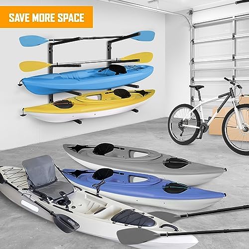 Yes4All 175 lbs Durable Steel Outdoor Kayak Stand for Storage in Garage, Ideal for Kayaks and Surfboards, Features Locki