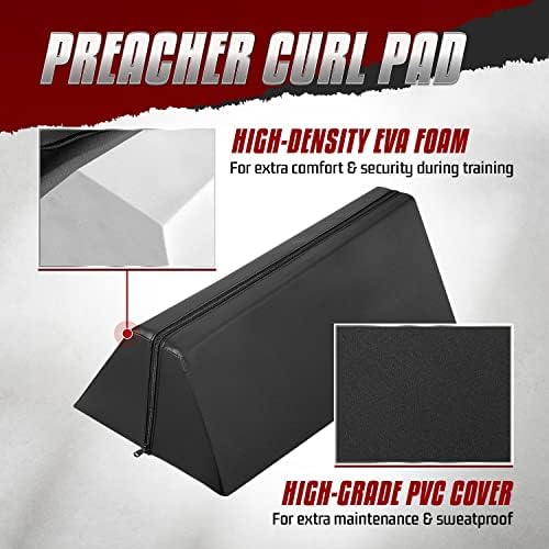 Yes4All Foam Preacher Curl Pad - Arms, Biceps and Triceps, Home Gym, Space-Saving Design, Easy to Use