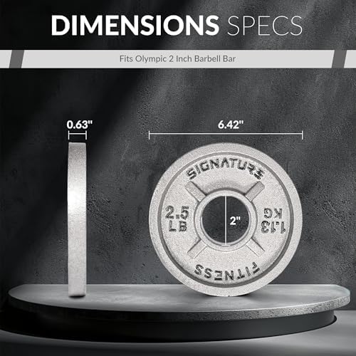 Fitvids Deep Dish 2-Inch Olympic Cast Iron Weight Plates with E-Coating Strength Training Equipment for Home Gyms and Fi