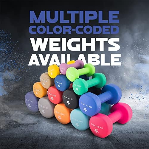 Yes4All Neoprene Coated Dumbbell Hand Weights - Multiple Weight Options for Home Workouts | Yes4All Anti-Slip Neoprene