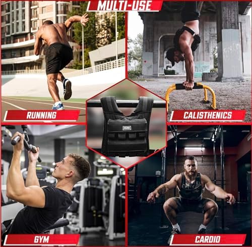 MVRK Weighted Vest for Men | 80lbs - Adjustable Weight Vest with Iron Weights - Heavy Duty Workout Vest for Functional T