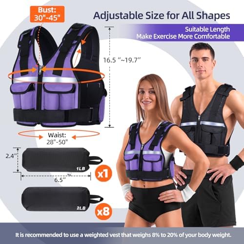 Sportneer Adjustable Weighted Vest for Walking and Running | Sportneer Washable Weight Vest for Women and Men | Sportne