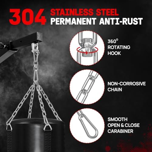 Yes4All Punching Bag Hanger, Heavy Bag Spring 555 LB Capacity, Indoor & Outdoor Mounting, Strong & Durable for Boxing Ba