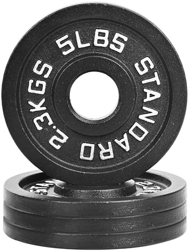 Fitvids Olympic Cast Iron Weight Plate 2-Inch for Strength Training & Weightlifting, Home Gym, Multiple Weights Availabl