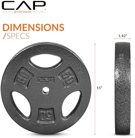Standard CAP Barbell 1-Inch Grip Weight Plates for Home Gym Enthusiasts | CAP Barbell 1-Inch Grip Weight Plates with Du
