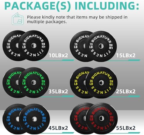 Fitvids Olympic Bumper Plates Set for Strength Training & Weightlifting, Paris Design, Multiple Options Fitvids Olympic