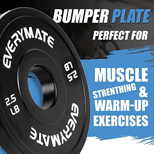 Everymate Black Changeable Weight Plates 1.25LB |5LB 5LB Set Fractional Olympic Bumper Plates for Cross Training Steel I