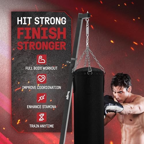 Yes4All Punching Bag Hanger, Heavy Bag Spring 555 LB Capacity, Indoor & Outdoor Mounting, Strong & Durable for Boxing Ba