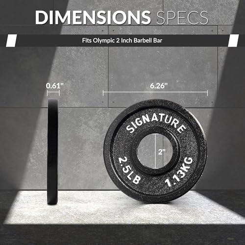 Fitvids Deep Dish 2-Inch Olympic Cast Iron Weight Plates with E-Coating Strength Training Equipment for Home Gyms and Fi