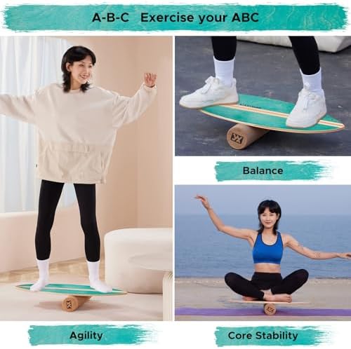 XCMAN Surf Balance Board Trainer for Adults and Kids - Non Slip Surface|Balance Board for Surfing,Snowboarding,Skateboar