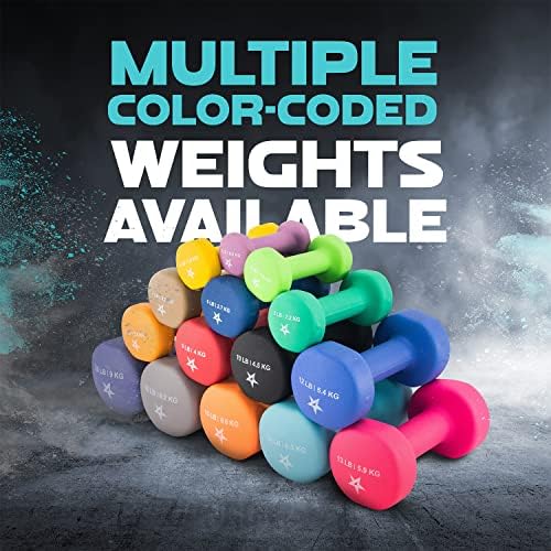 Yes4All Neoprene Coated Dumbbell Hand Weights - Multiple Weight Options for Home Workouts | Yes4All Anti-Slip Neoprene