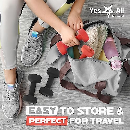 Yes4All Neoprene Coated Dumbbell Hand Weights - Multiple Weight Options for Home Workouts | Yes4All Anti-Slip Neoprene