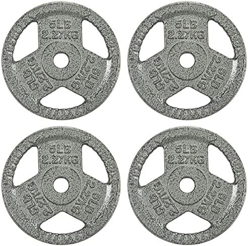 Fitvids Cast Iron Weight Plate 1 Inch Standard for Strength Training & Weightlifting, Multiple Weights Available