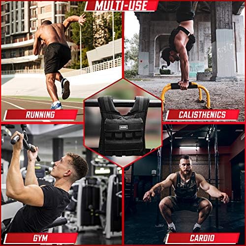 MVRK Weighted Vest for Men | 80lbs - Adjustable Weight Vest with Iron Weights - Heavy Duty Workout Vest for Functional T